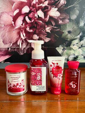 NEW 4-Pc JAPANESE CHERRY BLOSSOM Set Bath & Body Works